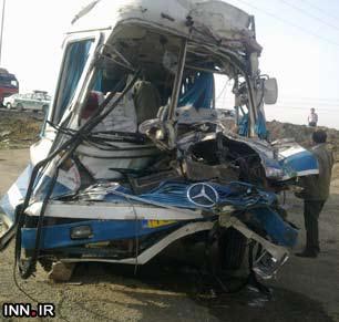 اتوبوس دانشجویان قزوین له شد!+عکس