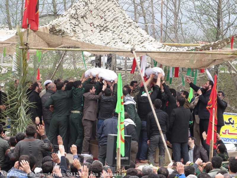 تصاویر تشییع دو شهید گمنام دفاع مقدس در شاندرمن