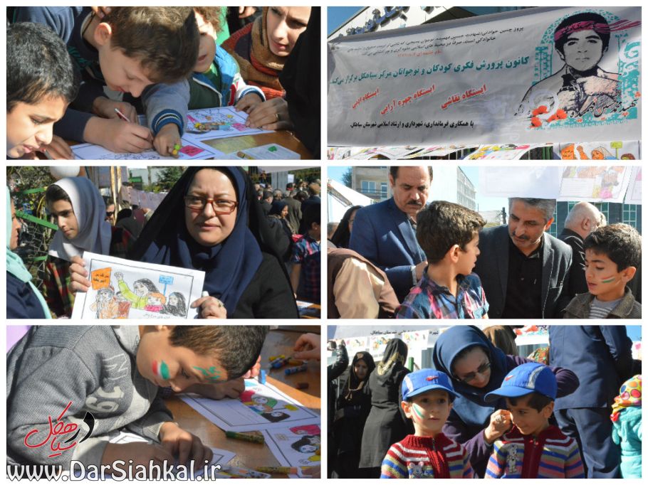 کودکان و نوجوانان سیاهکلی مشق مرگ بر آمریکا را در کنار شهید فهمیده تمرین کردند+گزارش تصویری