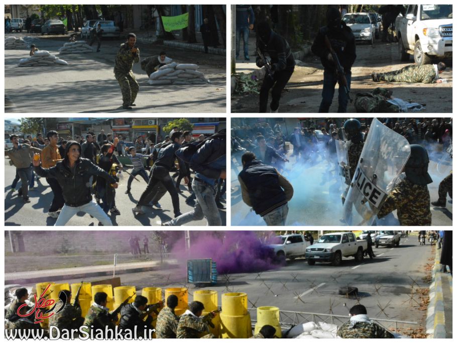 برگزاری رزمایش دفاع از کوی و برزن در سیاهکل به روایت تصاویر