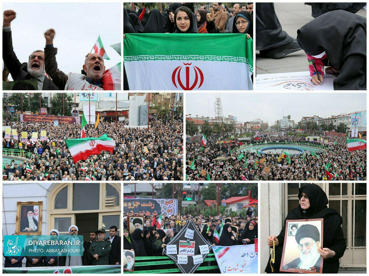 حضور پر شور مردم رشت در بزرگداشت حماسه ۹دی + گزارش تصویری