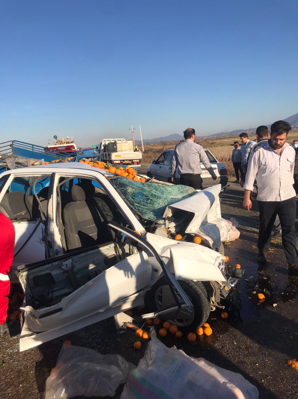 کشته شدن ۴ نفر در تصادف اتوبان مرگ + تصاویر