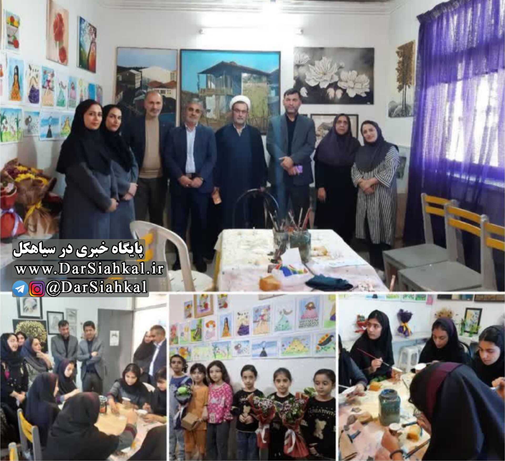 برپایی نمایشگاه نقاشی و طراحی درسیاهکل به مناسبت هفته ملی کودک + عکس