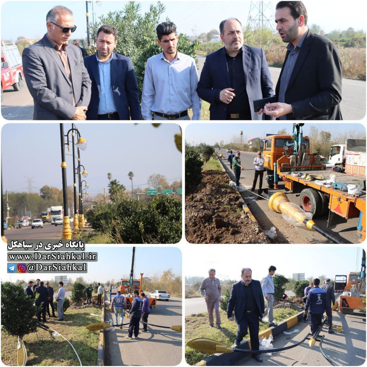 نصب ۴۱ تیر چراغ روشنایی در بلوار ابتدایی جاده سنگر به سیاهکل
