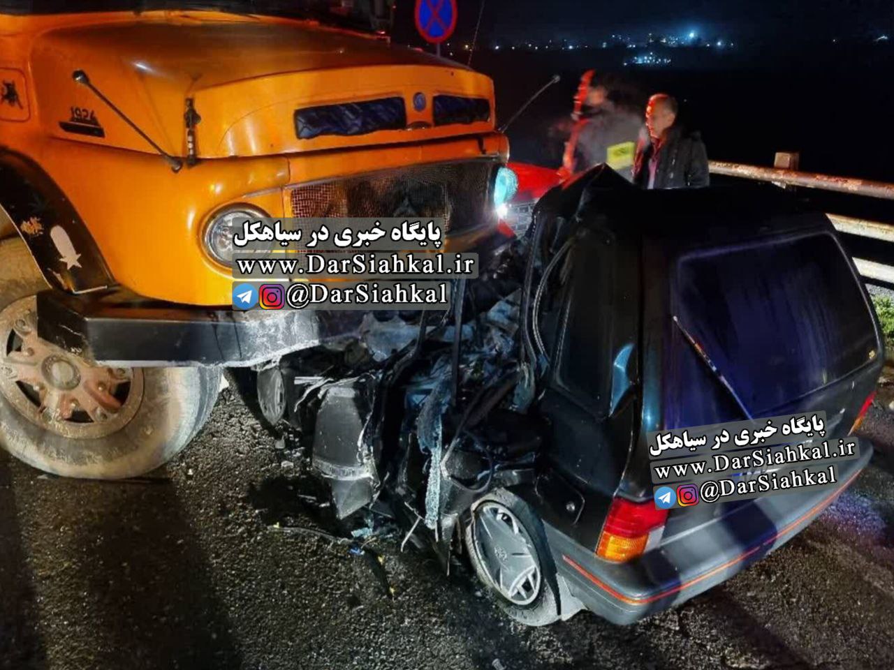 بار دیگر تصادف در اتوبان مرگ سیاهکل و جان باختن یک جوان + فیلم