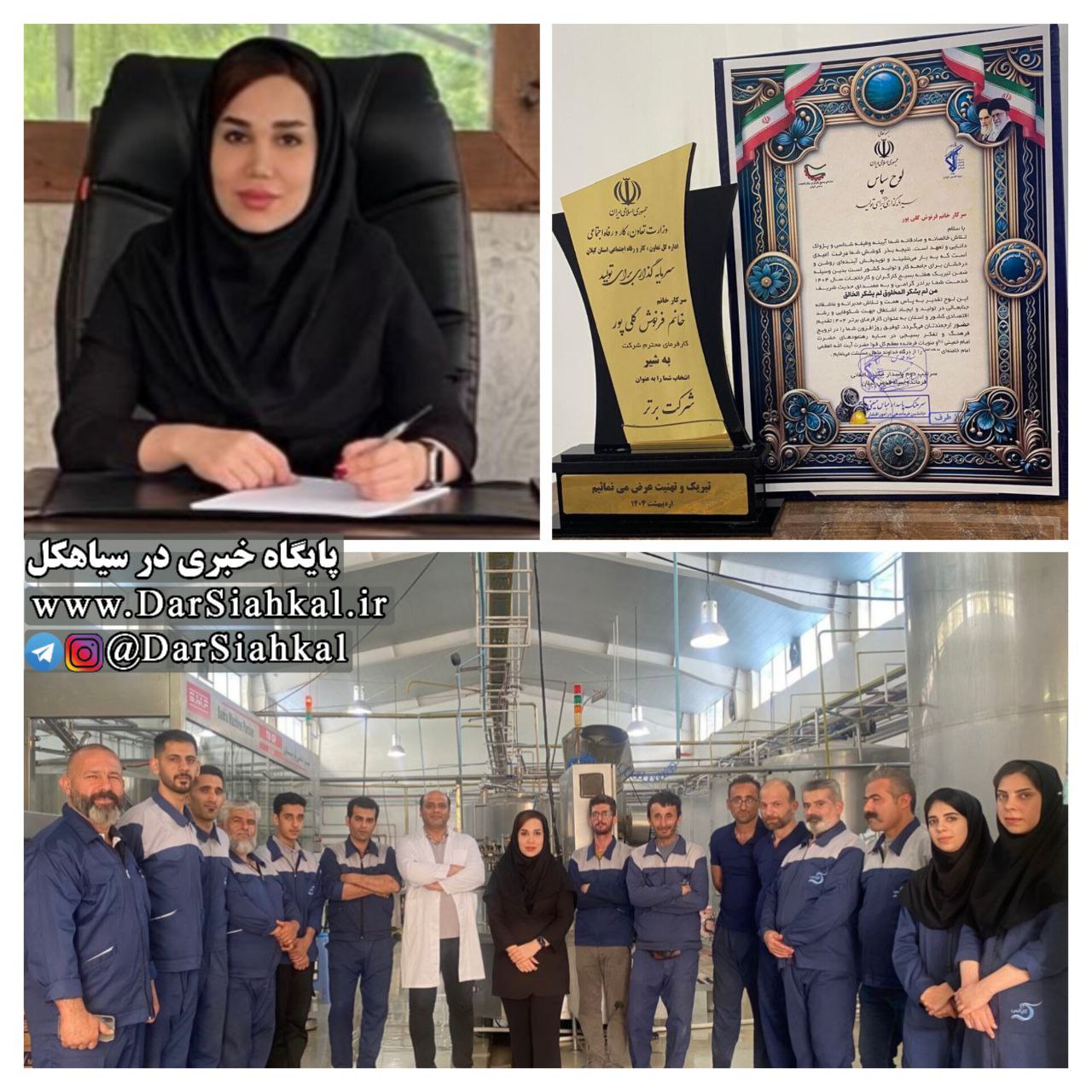 کسب عنوان کارفرمای نمونه گیلان توسط مدیرعامل شرکت نام آور به شیر سیاهکل