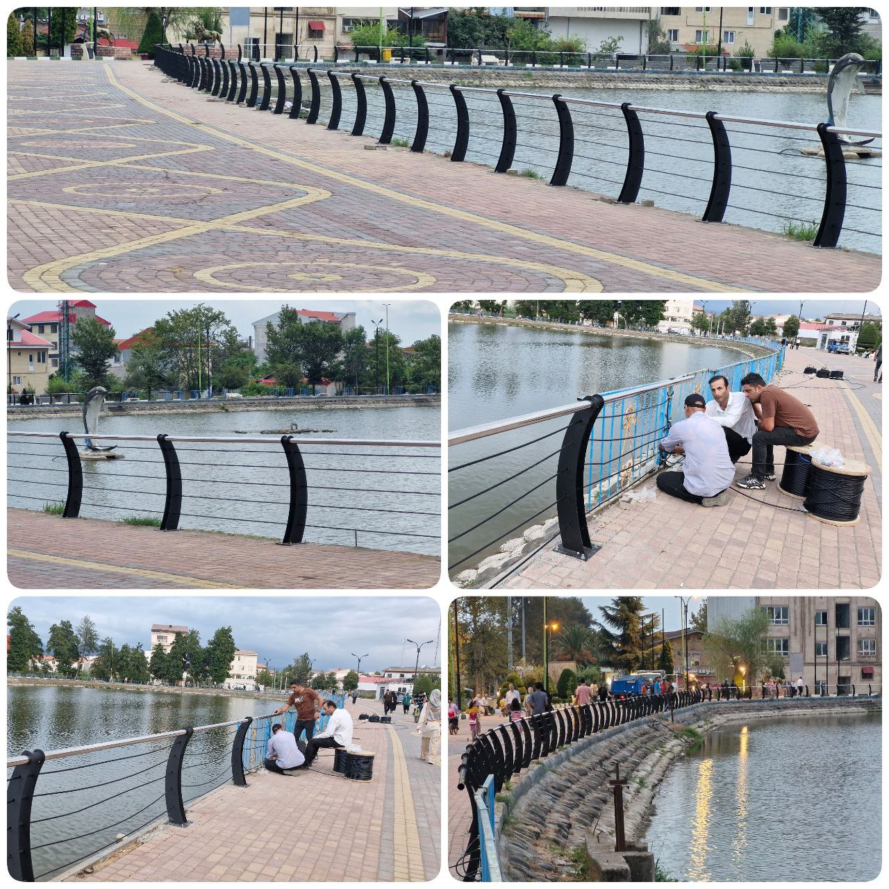 نصب نردههای حفاظتی جدید در استخر پاشوران توسط شهرداری سیاهکل