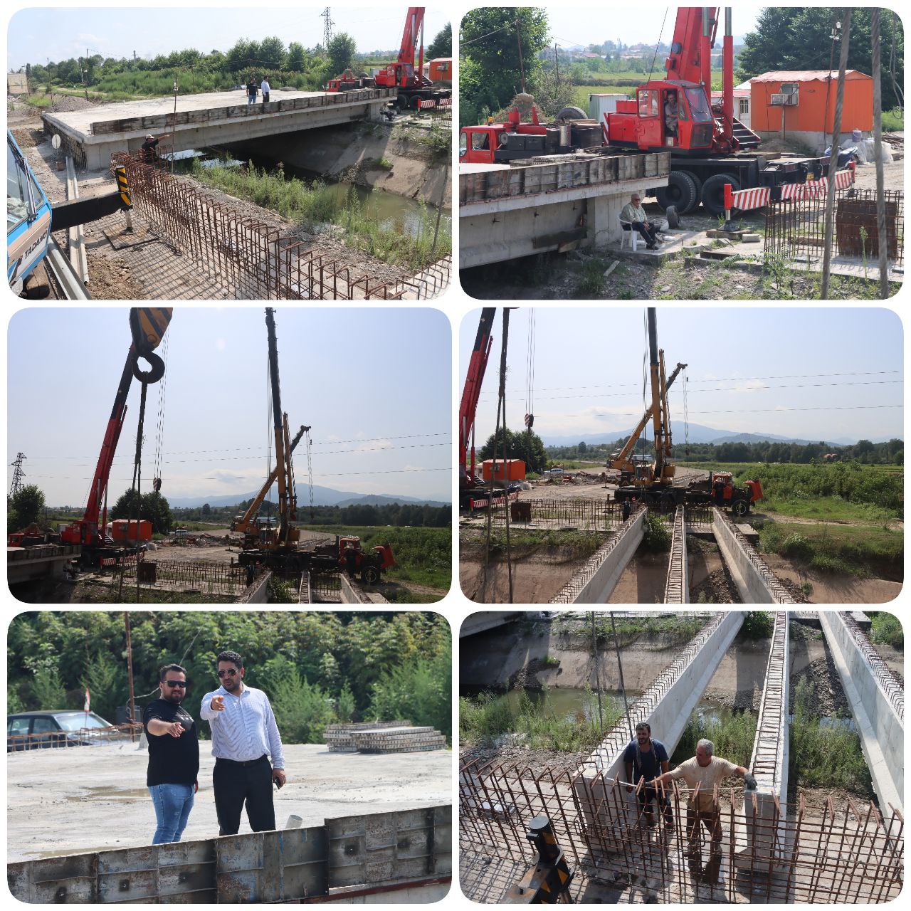 نصب تیرهای پل انتهای کمربندی بزرگ خیام به همت شهرداری سیاهکل