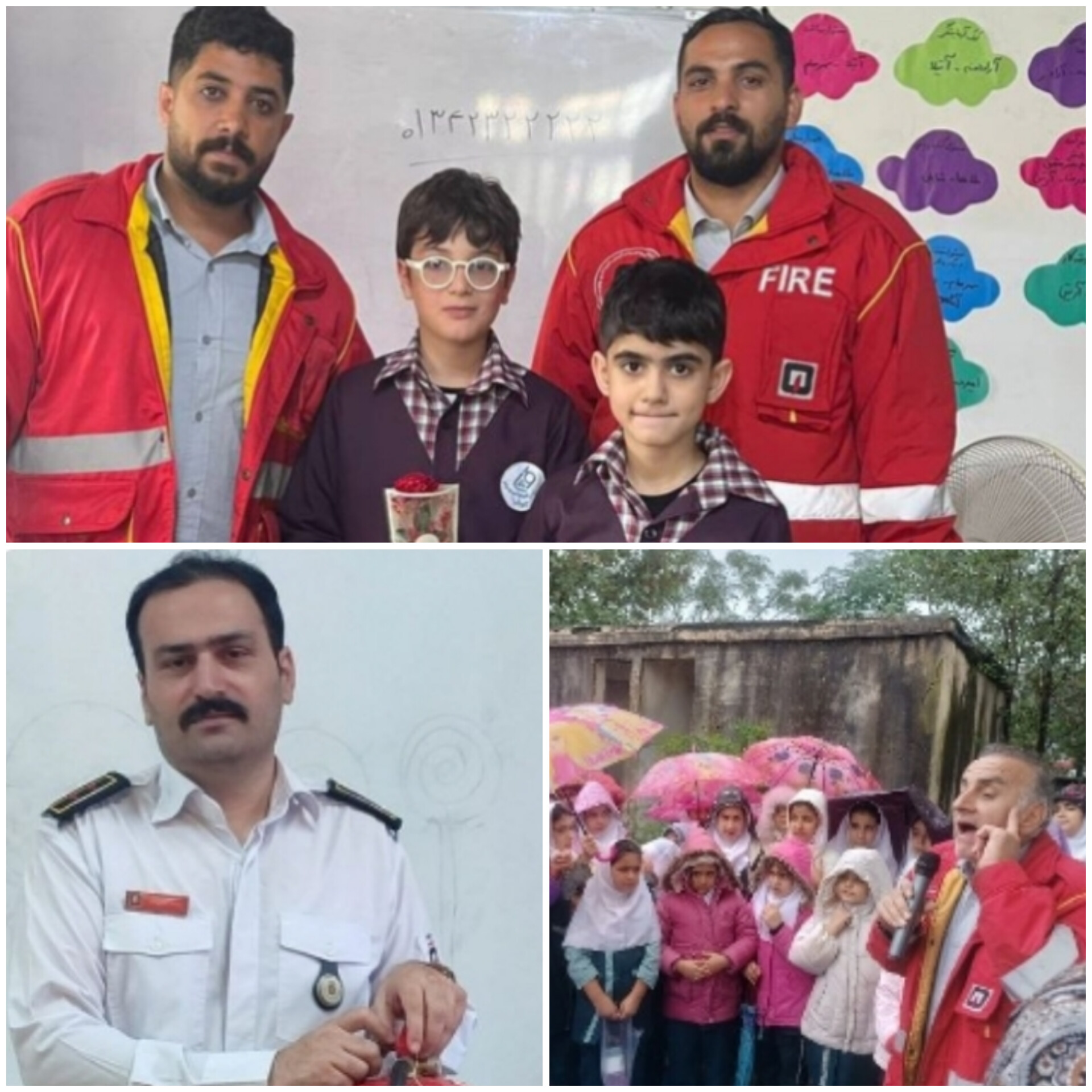 آموزش ایمنی و اطفای حریق توسط آتشنشانان در مدارس سیاهکل